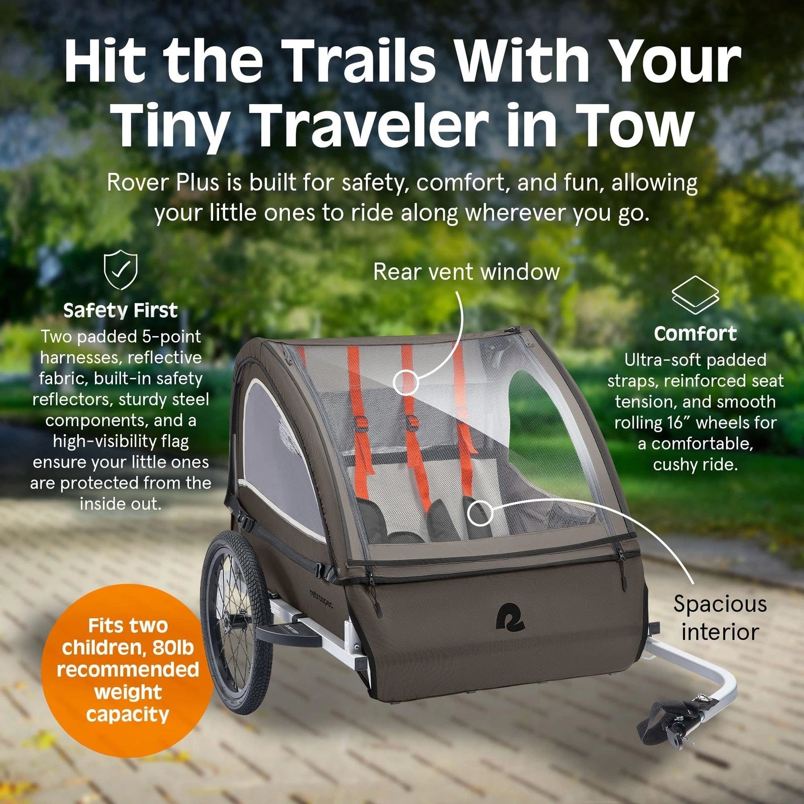 Retrospec Rover, 2 Passenger Trailer, bixbybcycles.com