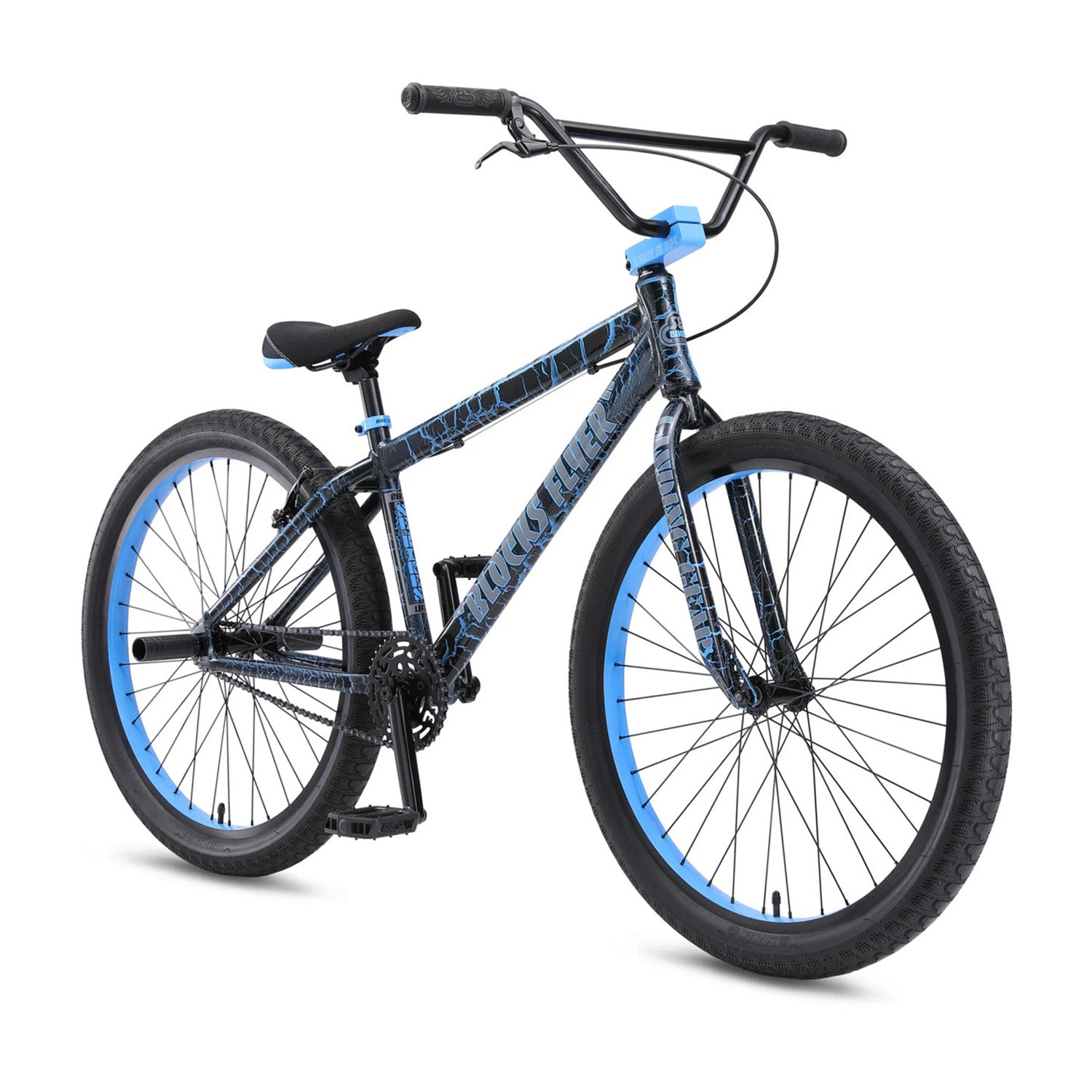 SE Bikes Block Flyer 26" BMX, Matte Black, bixbybicycles.com