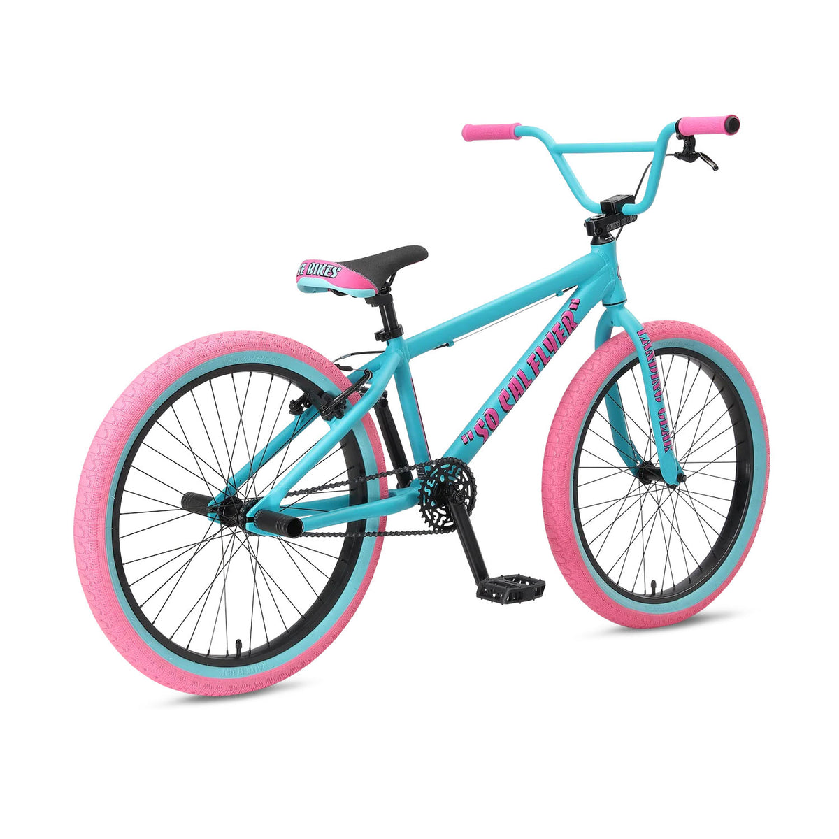SE So Cal Flyer 24" BMX, Aqua Bubblegum, bixbybicycles.com