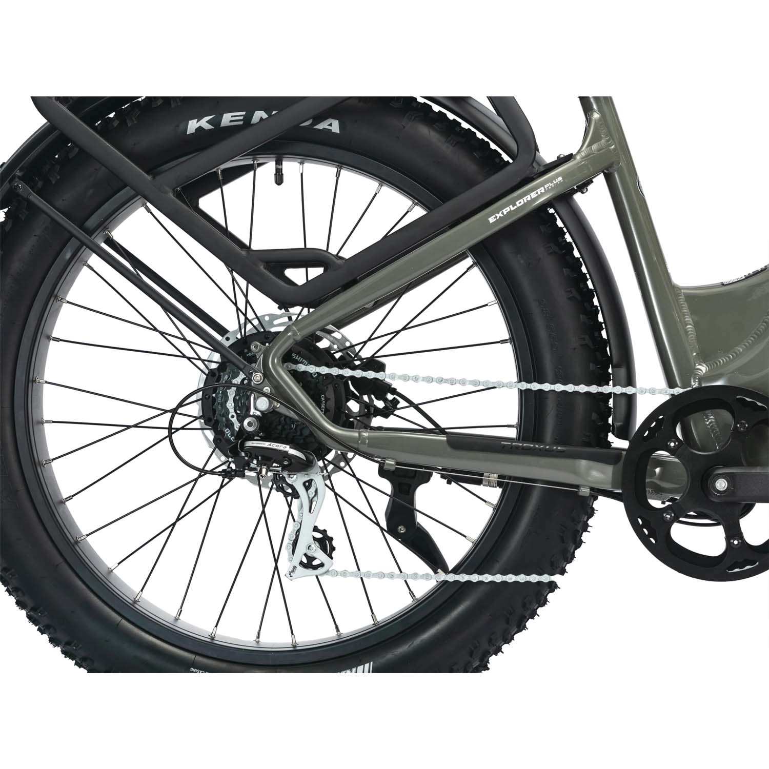 Troxus Explorer MIK Plus St 26" Fat Tire e-Bike, Matt Deep Moss, bixbybicycles.com