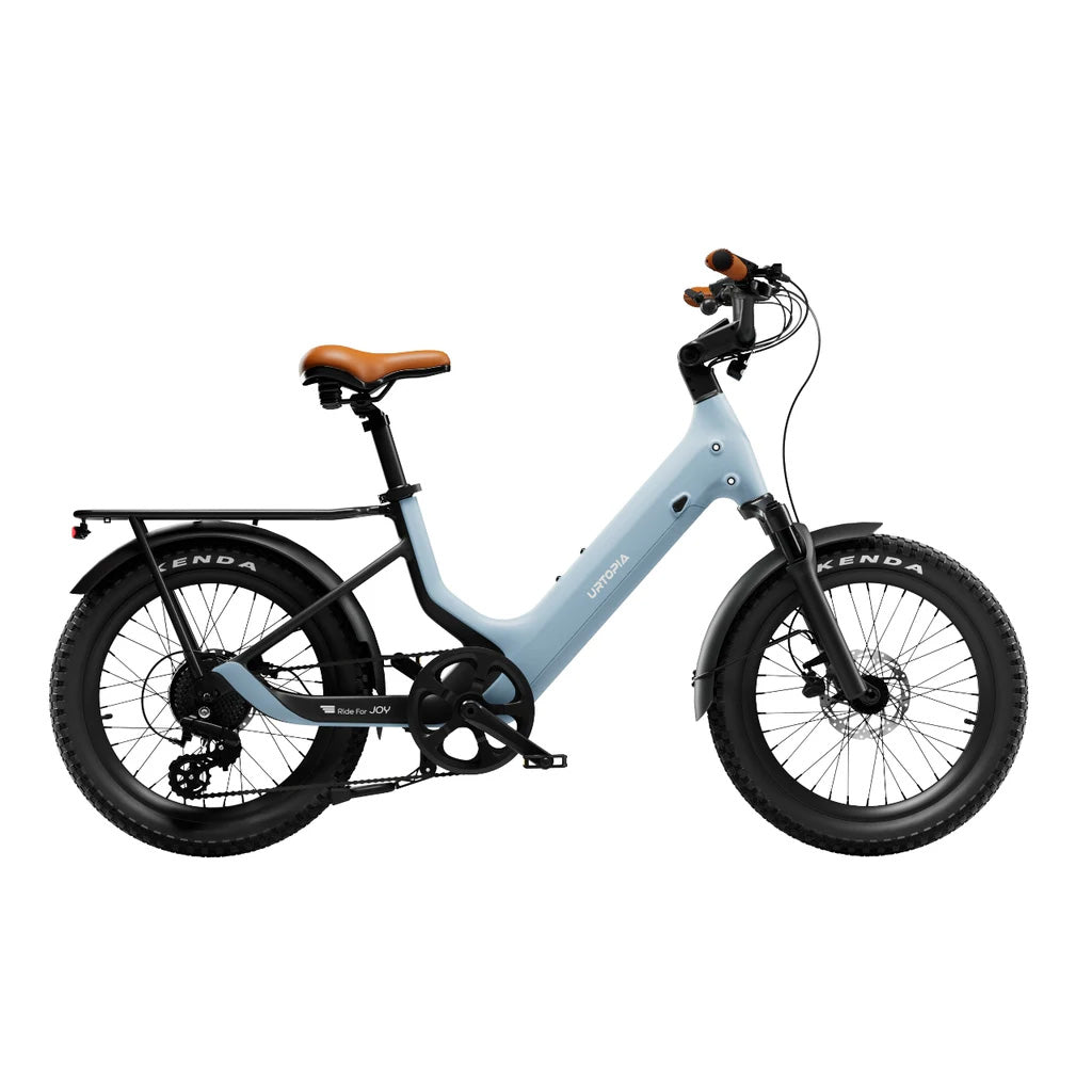 Urtopia Joy, Carbon 20" Fat-Tire E-Bike Glacier Blue, bixbybicycles.com