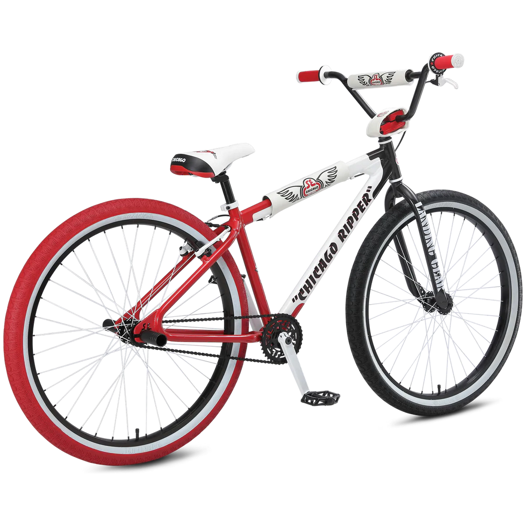 SE Bikes Chicago Big Ripper 29" wheel 2022, White, Red and Black, Bixby Bicycles, Oklahoma