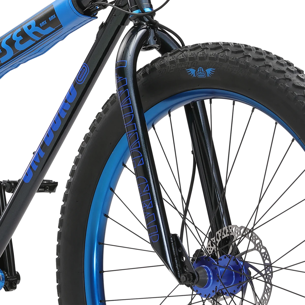 SE Bikes BMX OM Duro 27.5" Wheel 2022 - Black Sparkle front wheel, Bixby Bicycles, Oklahoma 