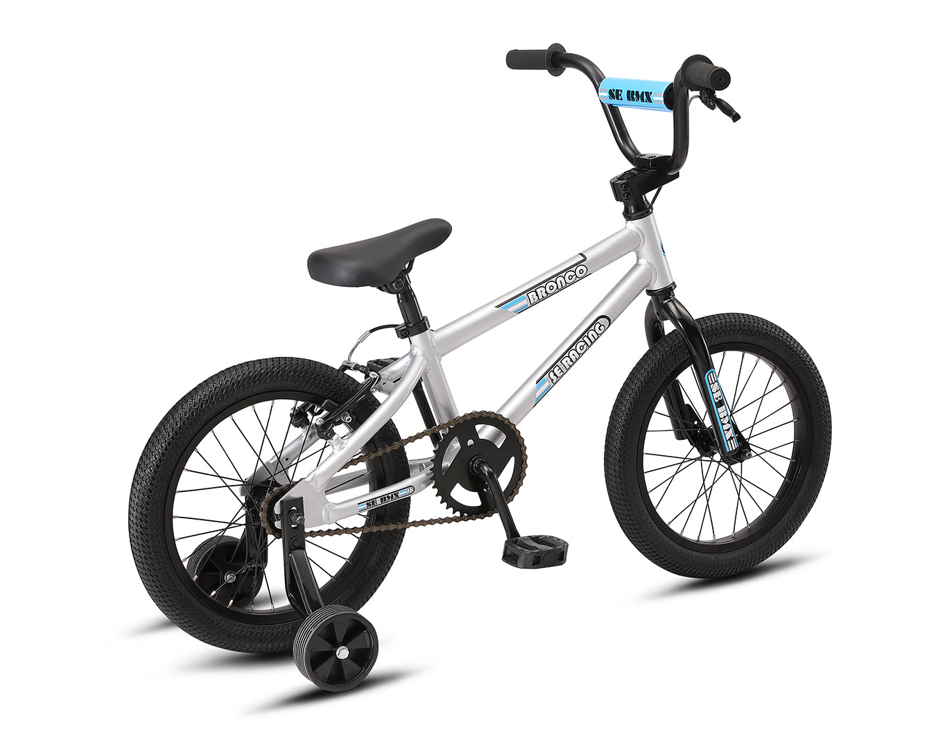 SE Bikes Children's Bronco Silver 16" Wheel 2021, Bixby Bicycles, Oklahoma