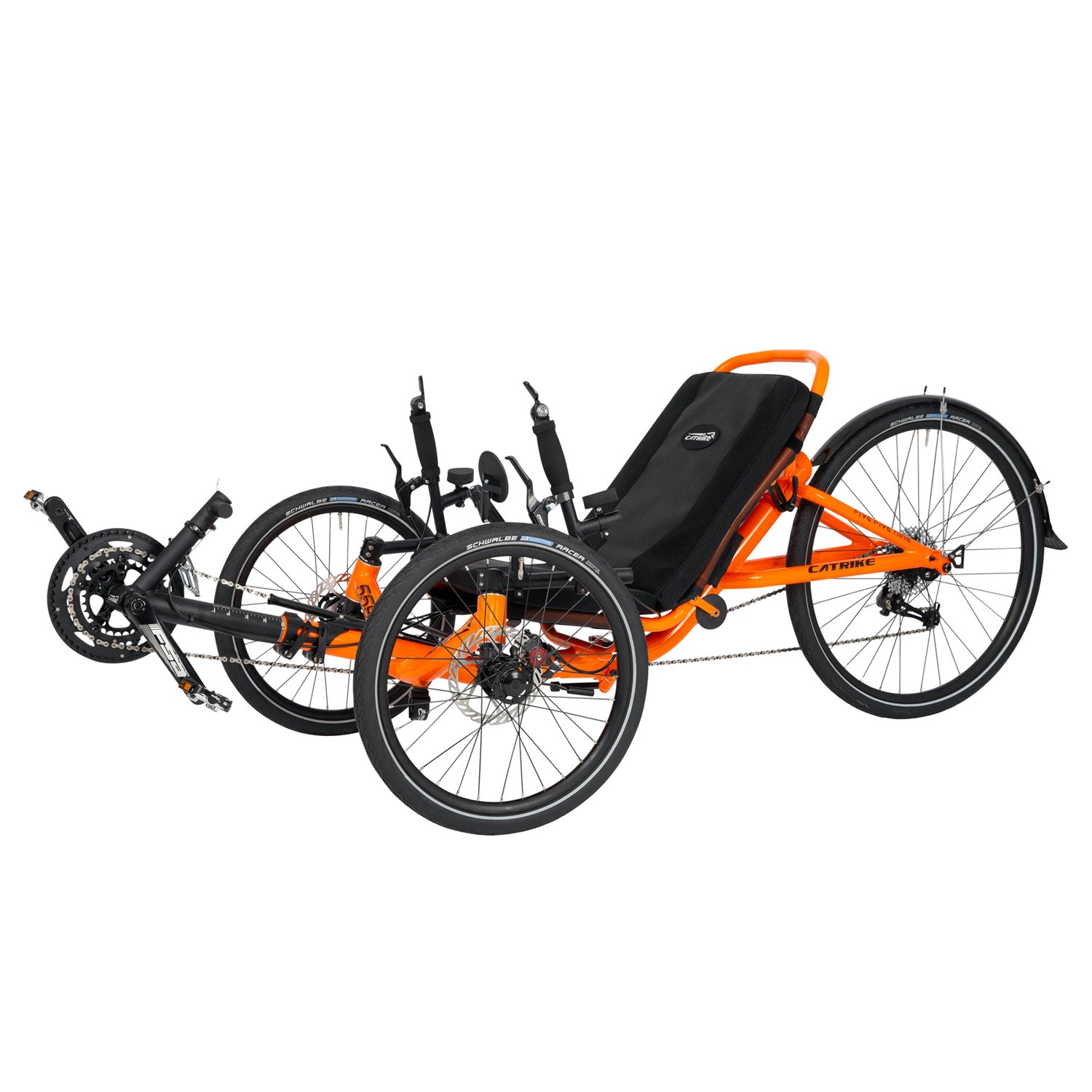 Catrike 5.5.9 Trike lef side, Atomic Orange, Bixby Bicycle