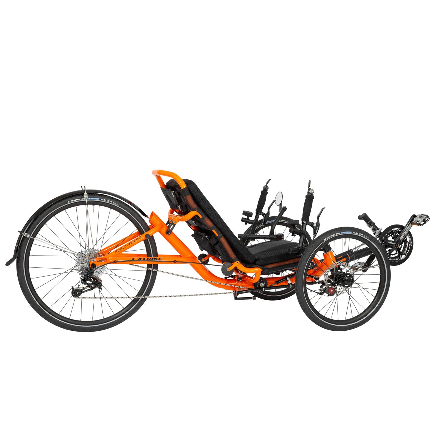 Catrike 5.5.9 Trike right side, Atomic Orange, Bixby Bicycle