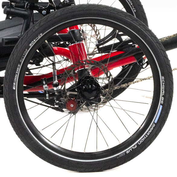 Catrike 5.5.9 Trike rear wheel, Lava Red, Bixby Bicycle