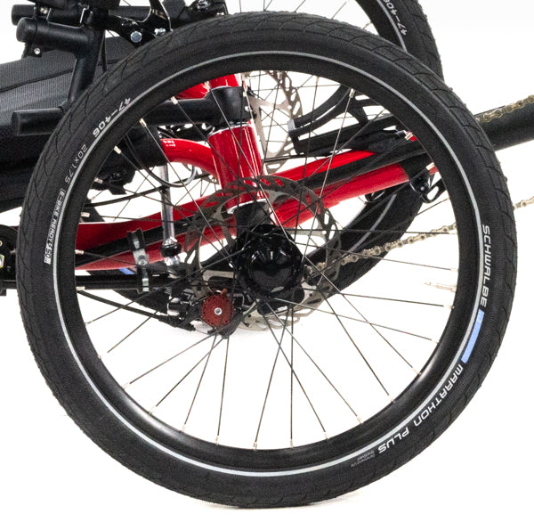 Catrike 5.5.9 Trike rear wheel, Lava Red, Bixby Bicycle