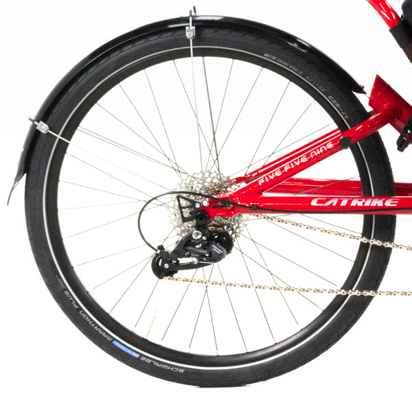Catrike 5.5.9 Trike back wheel, Lava Red, Bixby Bicycle