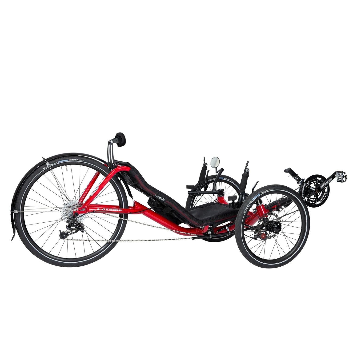 Catrike Expedition Trike Lava Red side view, Bixby Bicycles, Oklahoma