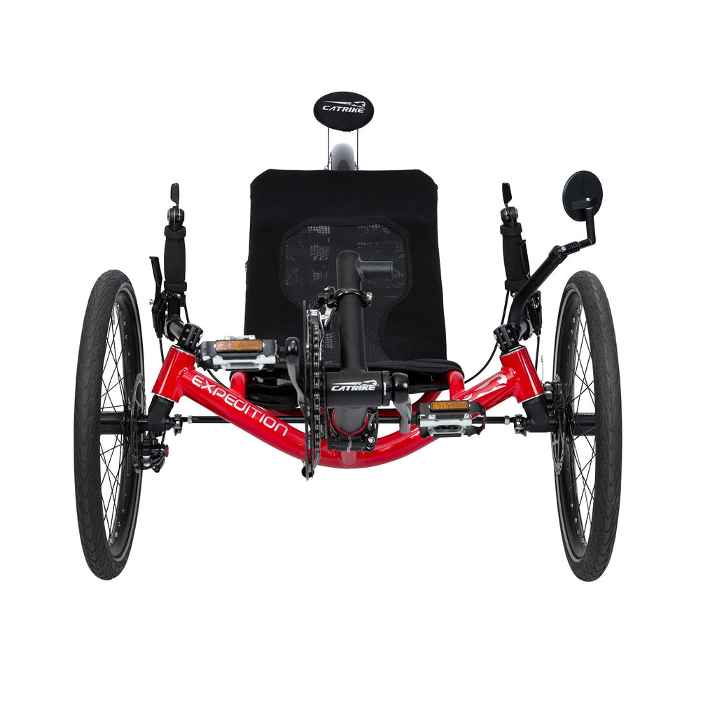 Catrike Expedition Trike Lava Red front view, Bixby Bicycles, Oklahoma