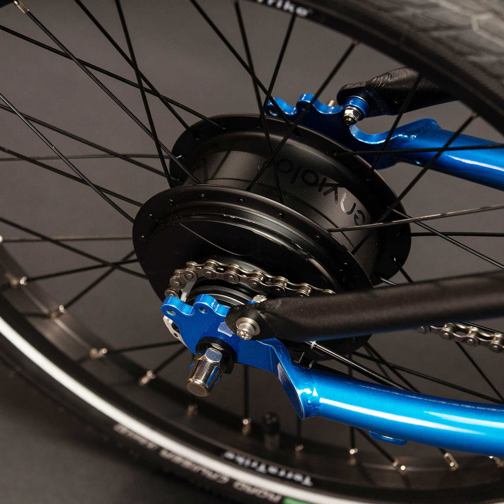 TerraTrike Rouge - City Blue 2022 close wheel, Bixby Bicycles, Oklahoma